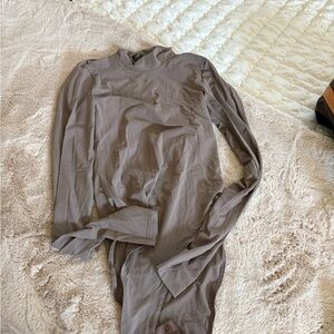 Zara Taupe Long Sleeve Bodysuit